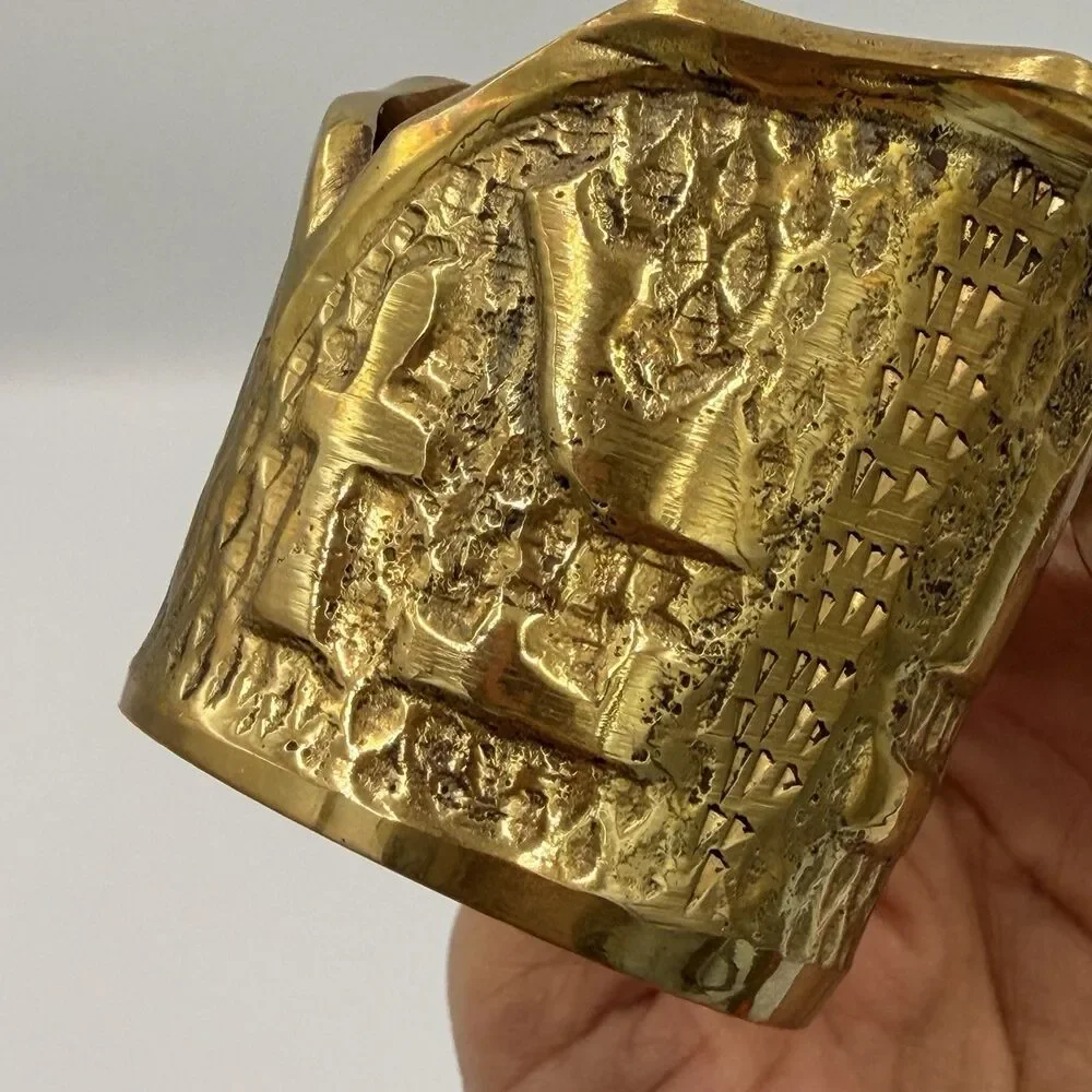 Vintage Marilyn Miglin Pheromone Brass Egyptian Revival Votive Candle Holder